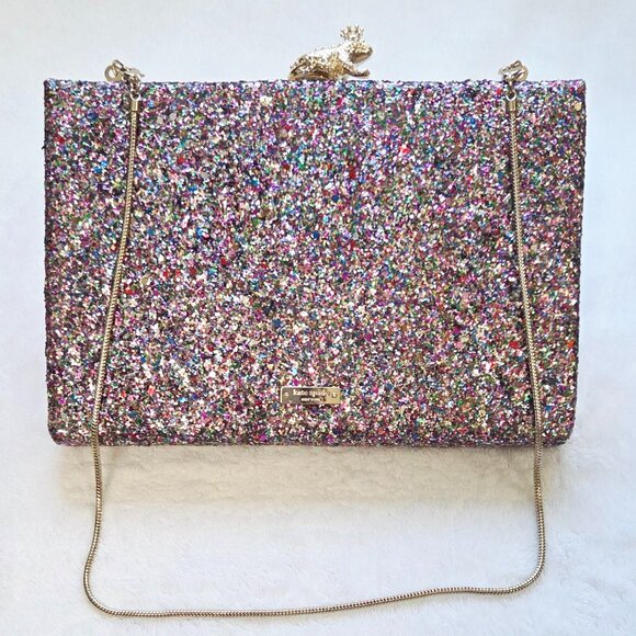 Kate Spade Emanuelle 'I Kissed A Frog' Multi-glitter Purse/Clutch - Picture 5 of 9